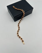 1 Carat Oval Halo Link Bracelet for Girls – Gold Mint & Gold Black