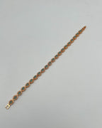 1 Carat Oval Halo Link Bracelet for Girls – Gold Mint & Gold Black