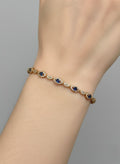 Gold Marquise Crystal Link Bracelet for Girls - White or Blue