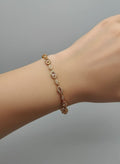 Gold Marquise Crystal Link Bracelet for Girls - White or Blue