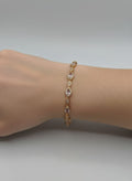 Gold Marquise Crystal Link Bracelet for Girls – 1 Carat Sparkle