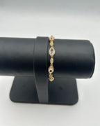 Gold Marquise Crystal Link Bracelet for Girls – 1 Carat Sparkle