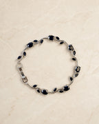 Silver Tulip Crystal Bracelet with Floral Vine Design