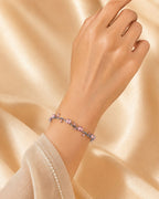 Silver Tulip Crystal Bracelet with Floral Vine Design