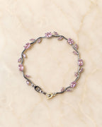 Silver Tulip Crystal Bracelet with Floral Vine Design