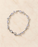 Silver Tulip Crystal Bracelet with Floral Vine Design