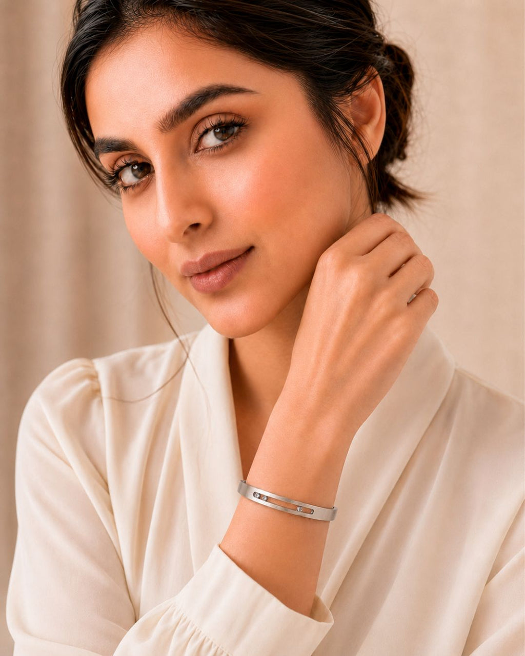 Rhinestone Open Cuff Bracelet for Women