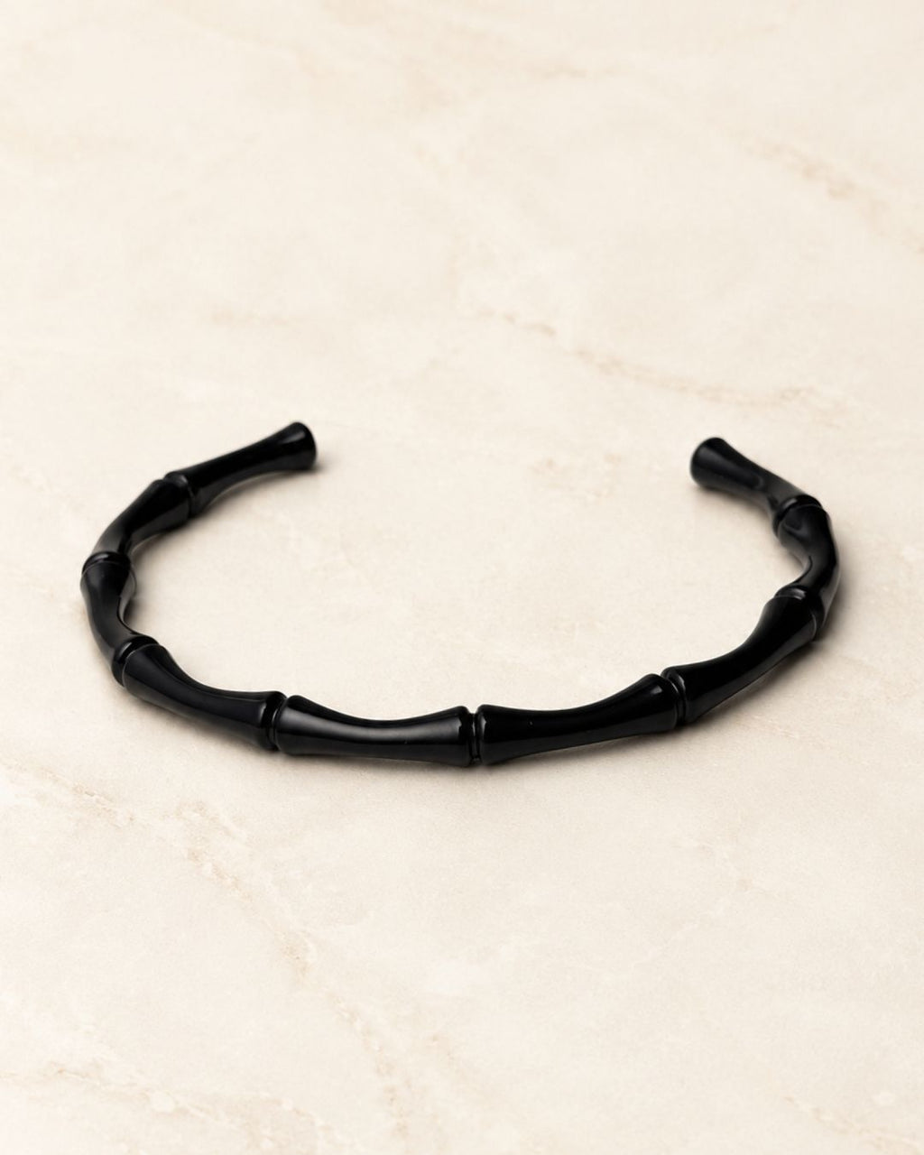 Black Bamboo Style Cuff Bracelet for Women