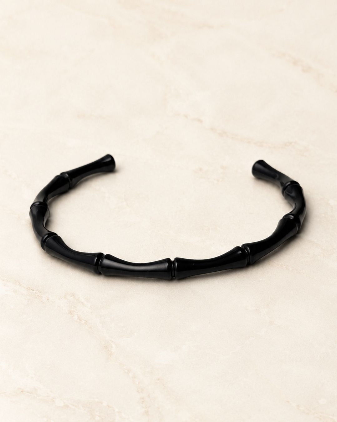 Black Bamboo Style Cuff Bracelet for Women