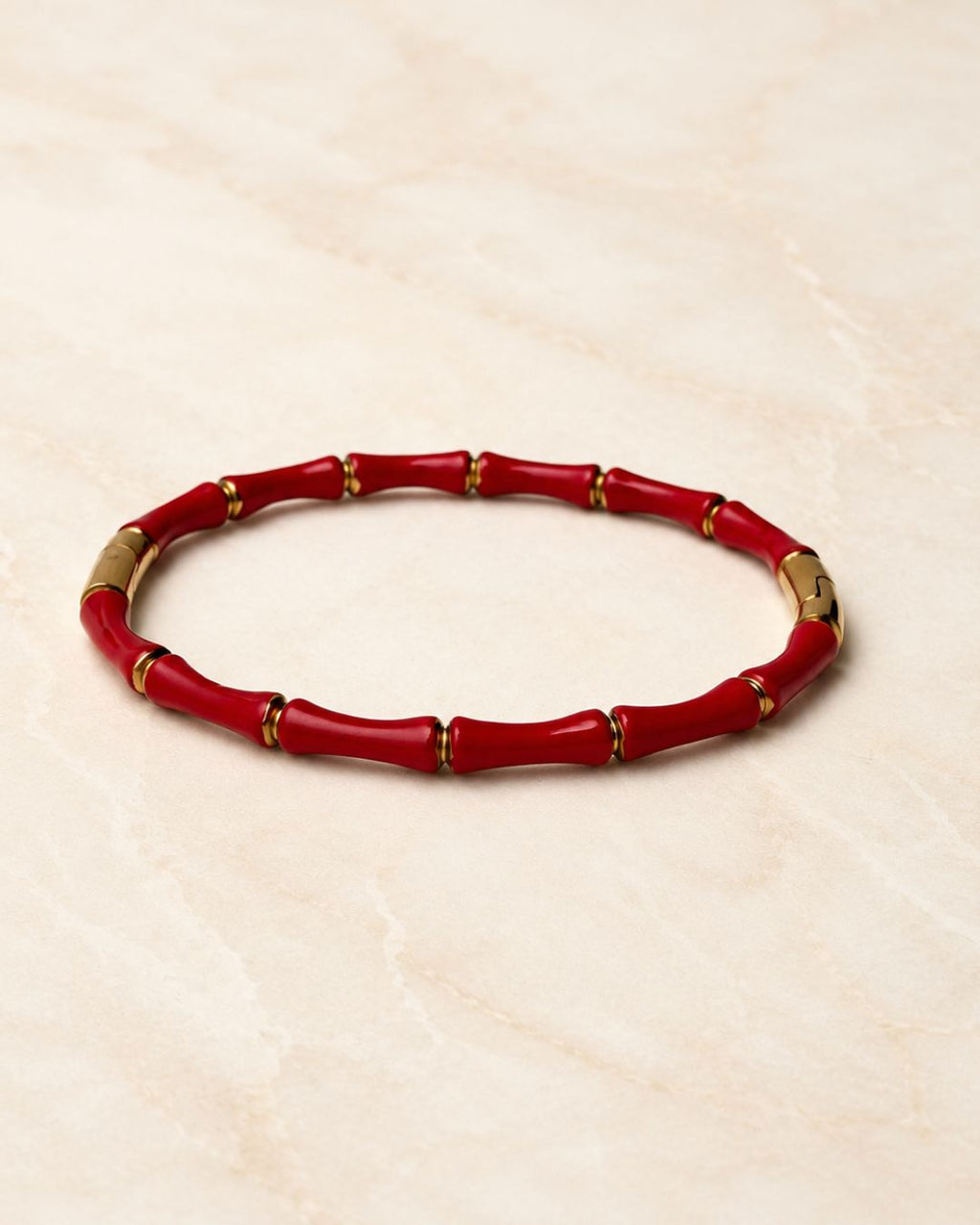 Bamboo Style Enamel Cuff Bracelet for Women