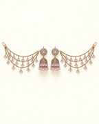 Sahara Jhumka Earrings with Layered Hair Chains