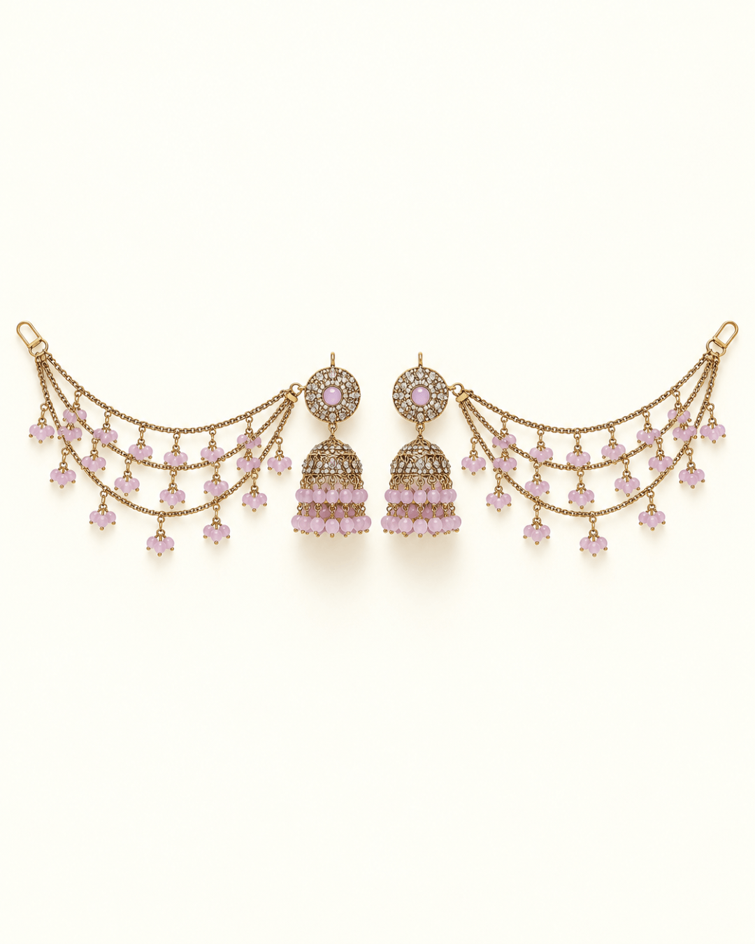Sahara Jhumka Earrings with Layered Hair Chains