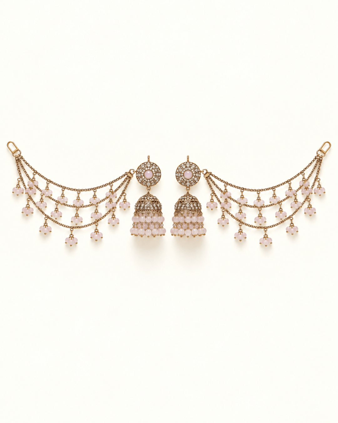 Sahara Jhumka Earrings with Layered Hair Chains