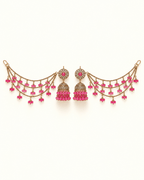 Sahara Jhumka Earrings with Layered Hair Chains