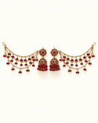 Sahara Jhumka Earrings with Layered Hair Chains