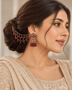 Sahara Jhumka Earrings with Layered Hair Chains