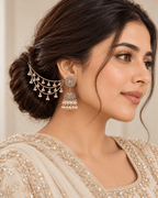 Sahara Jhumka Earrings with Layered Hair Chains