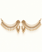 Royal Floral Sahara Earrings with Layered Hair Chains