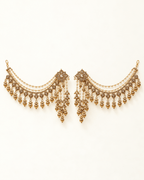 Royal Floral Sahara Earrings with Layered Hair Chains