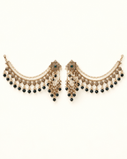 Royal Floral Sahara Earrings with Layered Hair Chains