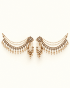Royal Floral Sahara Earrings with Layered Hair Chains