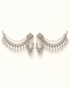 Royal Floral Sahara Earrings with Layered Hair Chains