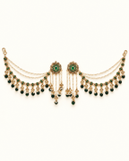 Layered Sahara Jhumka Earrings with Bead Drops