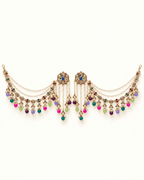 Layered Sahara Jhumka Earrings with Bead Drops