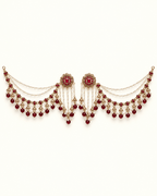 Layered Sahara Jhumka Earrings with Bead Drops