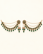 Circular Motif Sahara Jhumka Earrings with Bead Drops