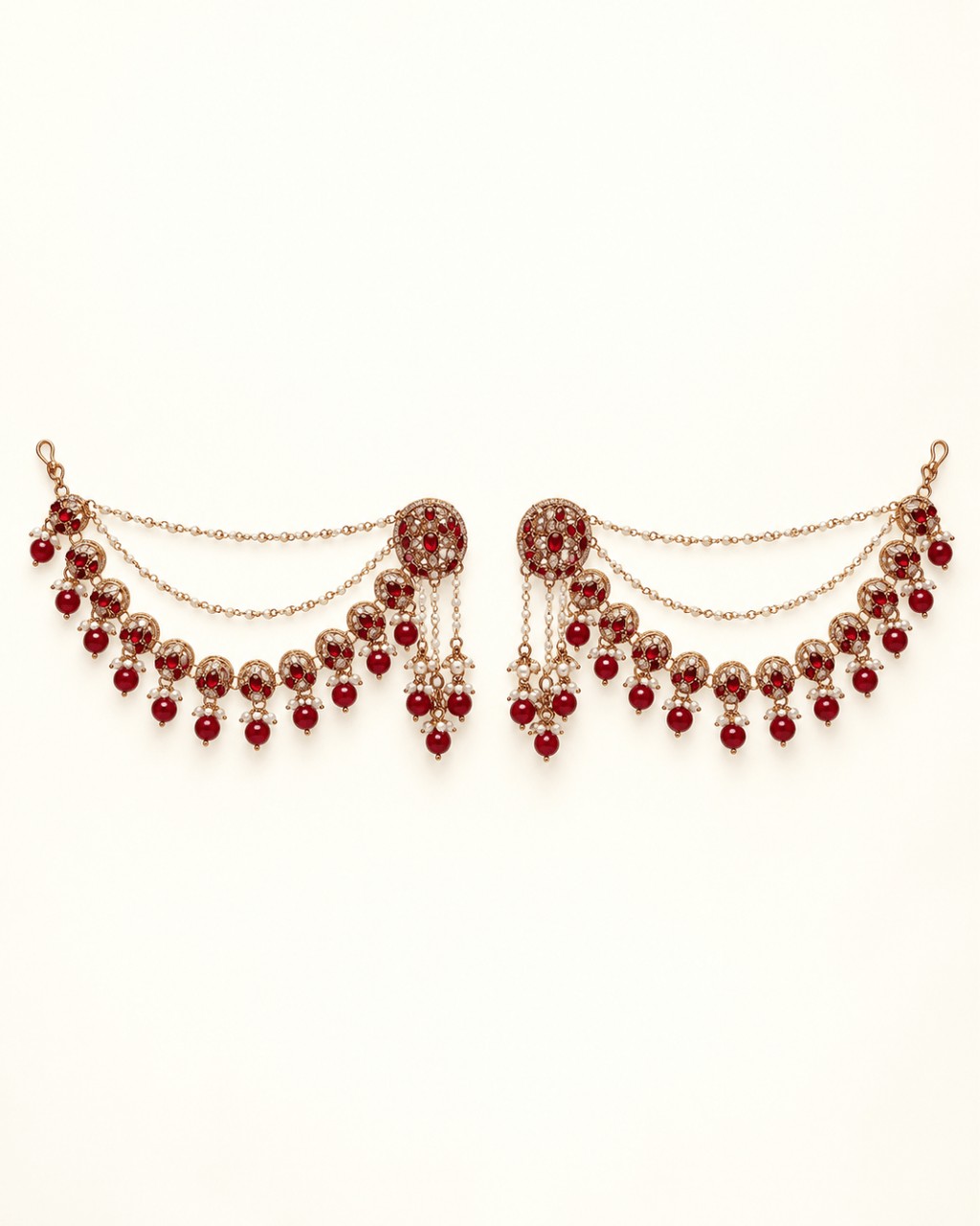 Circular Motif Sahara Jhumka Earrings with Bead Drops