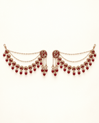 Circular Motif Sahara Jhumka Earrings with Bead Drops