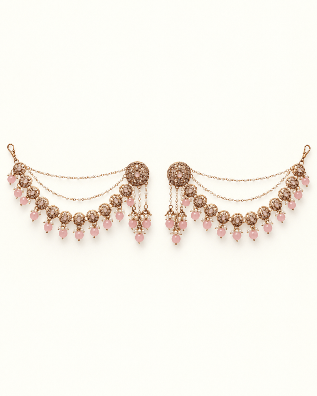 Circular Motif Sahara Jhumka Earrings with Bead Drops