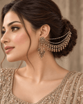Layered Sahara Jhumka Earrings with Bead Drops