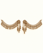 Layered Sahara Jhumka Earrings with Bead Drops