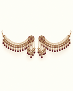 Layered Sahara Jhumka Earrings with Bead Drops