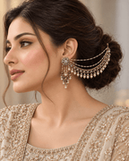 Layered Sahara Jhumka Earrings with Bead Drops