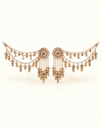 Round Stud Layered Sahara Jhumka Earrings with Bead Drops