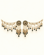 Round Stud Layered Sahara Jhumka Earrings with Bead Drops