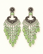 Traditional Kundan-Style Chandbali Earrings with Bead Tassels