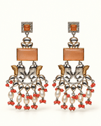 Dual-Tone Elephant Motif Chandbali Earrings with Pearl Drops