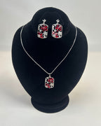 Floral Crystal Locket Set Necklace & Earrings | 1 Carat