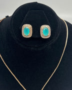 One Carat Halo Locket Set with Matching Earrings