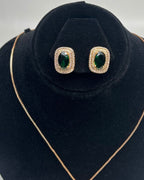 One Carat Halo Locket Set with Matching Earrings