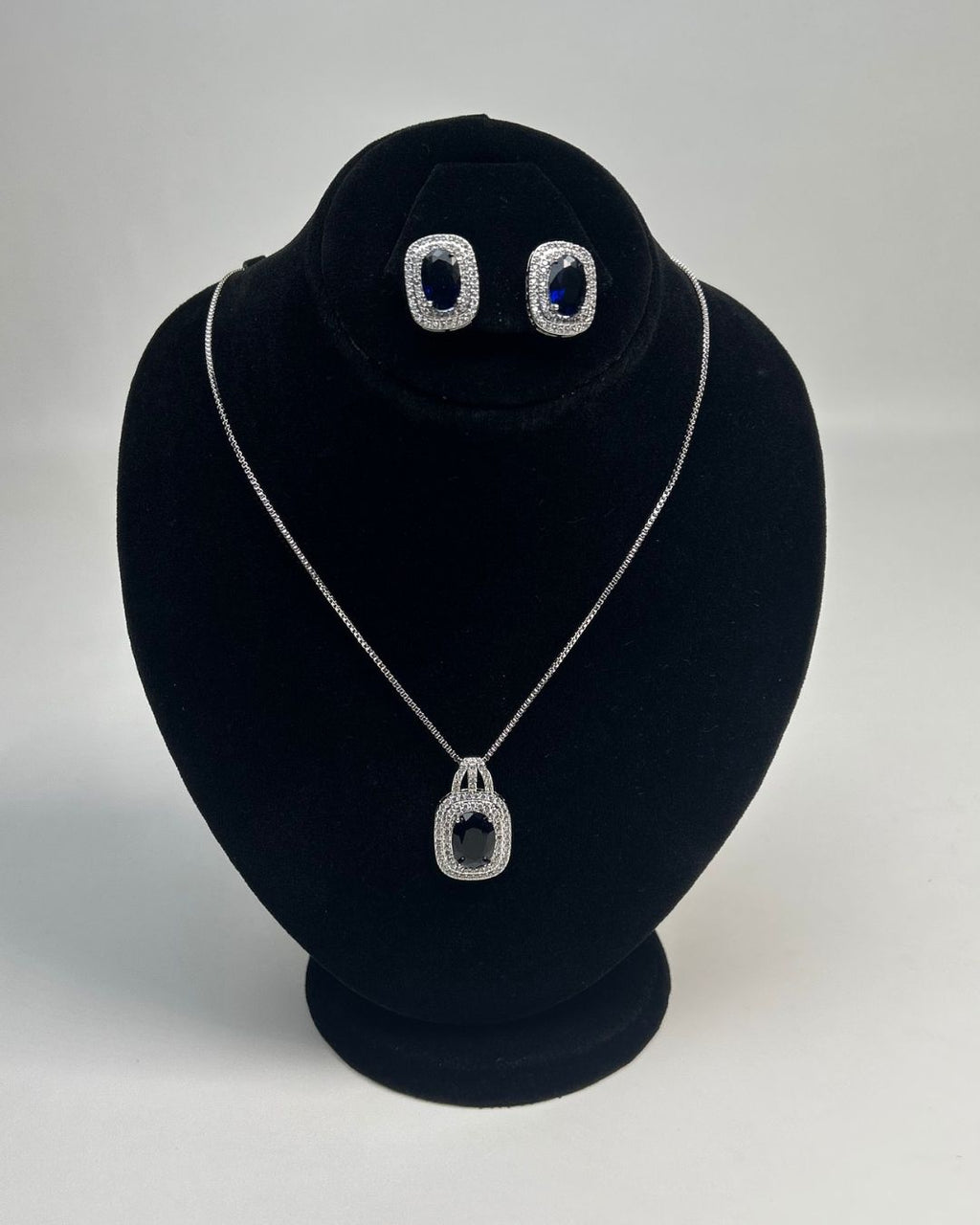 One Carat Halo Locket Set with Matching Earrings