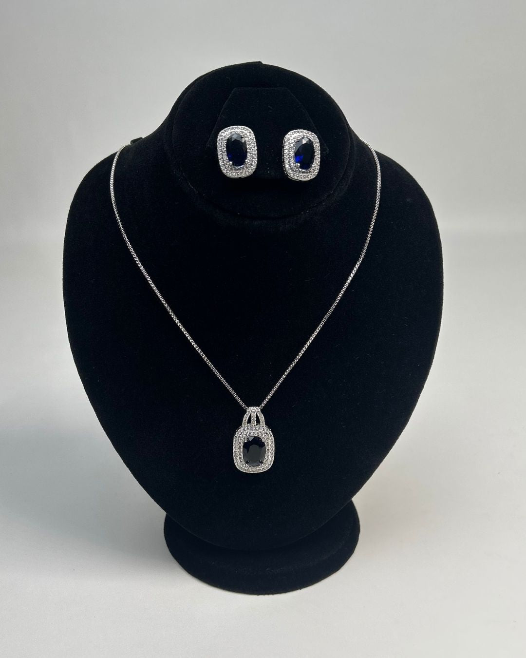 One Carat Halo Locket Set with Matching Earrings