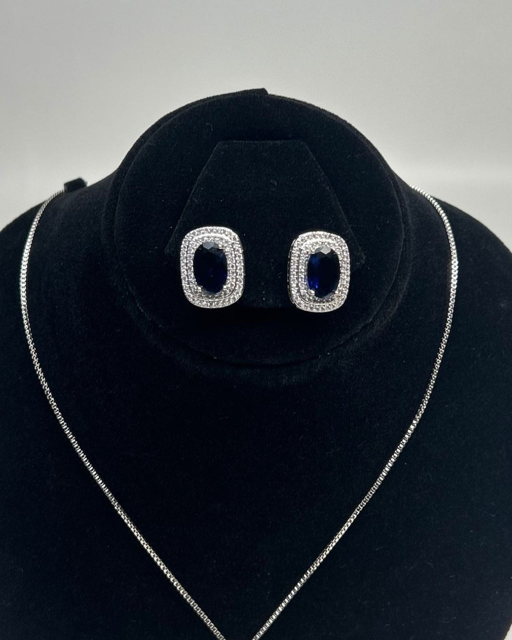 One Carat Halo Locket Set with Matching Earrings