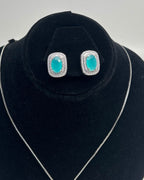 One Carat Halo Locket Set with Matching Earrings