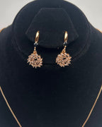 One Carat Floral Drop Locket Set with Earrings