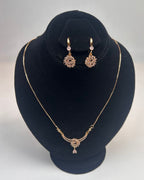 One Carat Floral Drop Locket Set with Earrings